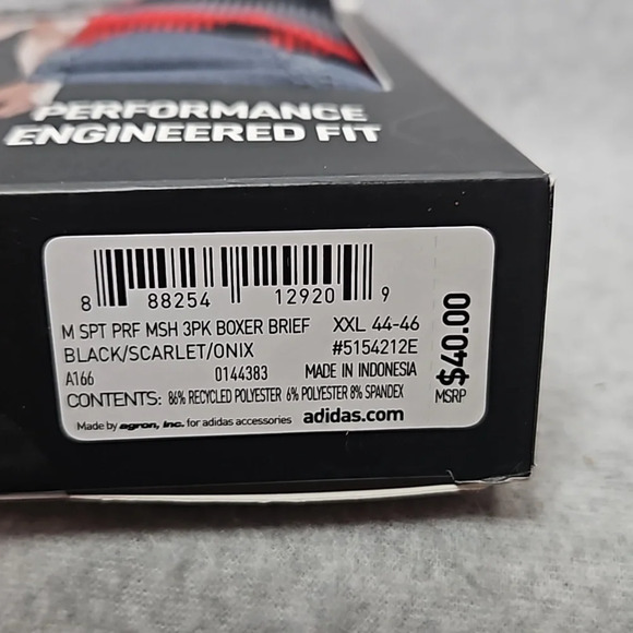 Adidas Performance Mesh Breathable Boxer Briefs Black or Red or Pink Size XXL - Picture 6 of 7